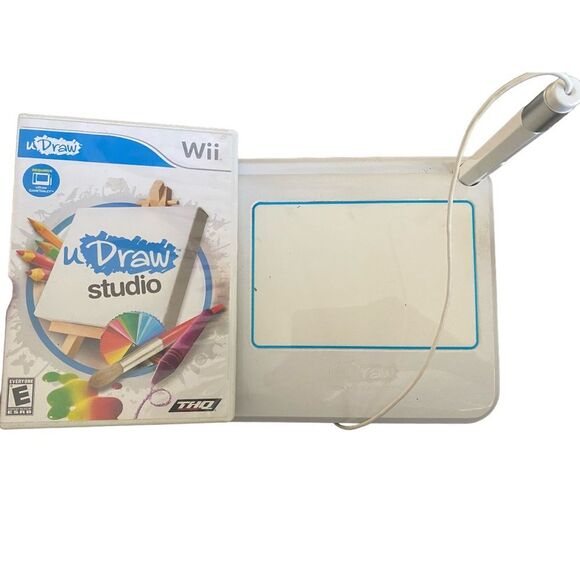 Wii Udraw Console & Game Set Lot Bundle - Udraw Studio & Drawn for Life Game - Picture 2 of 7